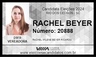 Candidato RACHEL BEYER 2024 - RIO DOS CEDROS - Eleições