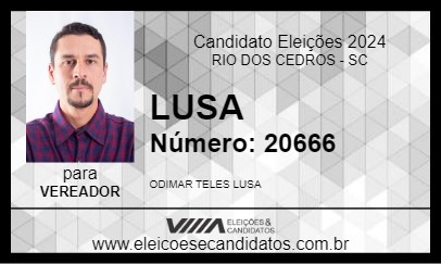 Candidato LUSA 2024 - RIO DOS CEDROS - Eleições