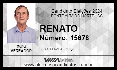 Candidato RENATO 2024 - PONTE ALTA DO NORTE - Eleições