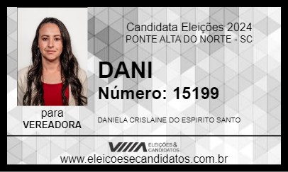 Candidato DANI 2024 - PONTE ALTA DO NORTE - Eleições