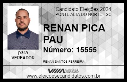 Candidato RENAN PICA PAU 2024 - PONTE ALTA DO NORTE - Eleições