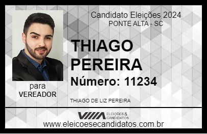 Candidato THIAGO PEREIRA 2024 - PONTE ALTA - Eleições