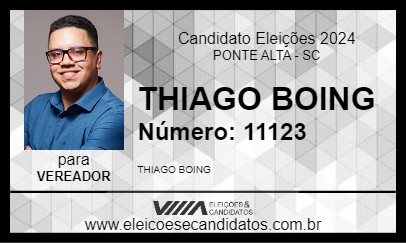 Candidato THIAGO BOING 2024 - PONTE ALTA - Eleições