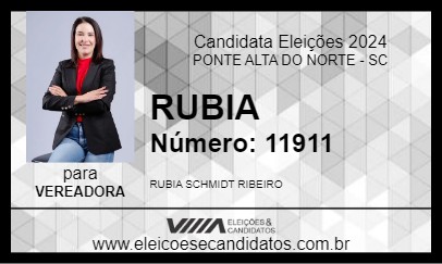 Candidato RUBIA 2024 - PONTE ALTA DO NORTE - Eleições