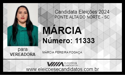 Candidato MÁRCIA 2024 - PONTE ALTA DO NORTE - Eleições