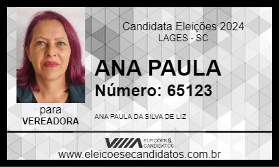 Candidato ANA PAULA 2024 - LAGES - Eleições