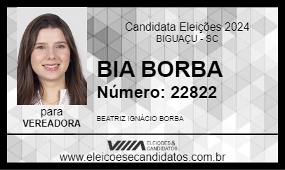 Candidato BIA BORBA 2024 - BIGUAÇU - Eleições