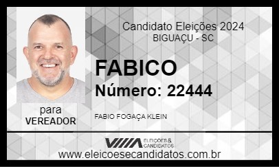 Candidato FABICO 2024 - BIGUAÇU - Eleições