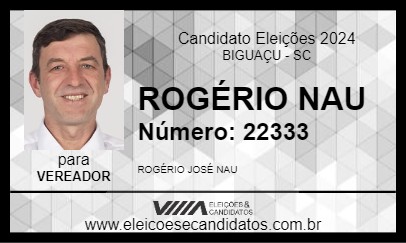 Candidato ROGÉRIO NAU 2024 - BIGUAÇU - Eleições