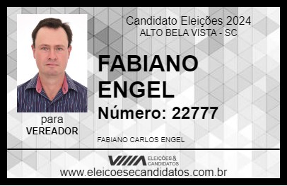 Candidato FABIANO ENGEL 2024 - ALTO BELA VISTA - Eleições