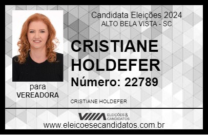 Candidato CRISTIANE HOLDEFER 2024 - ALTO BELA VISTA - Eleições