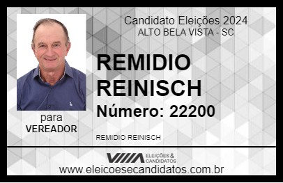 Candidato REMIDIO REINISCH 2024 - ALTO BELA VISTA - Eleições