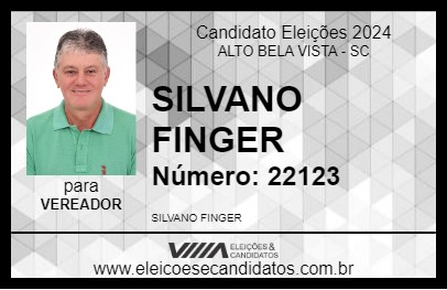 Candidato SILVANO FINGER 2024 - ALTO BELA VISTA - Eleições