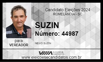 Candidato SUZIN 2024 - ROMELÂNDIA - Eleições