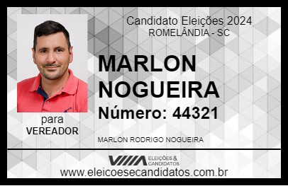 Candidato MARLON NOGUEIRA 2024 - ROMELÂNDIA - Eleições