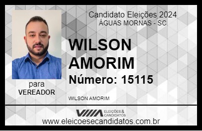 Candidato WILSON AMORIM 2024 - ÁGUAS MORNAS - Eleições