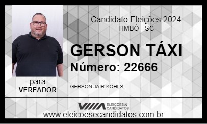 Candidato GERSON TÁXI 2024 - TIMBÓ - Eleições