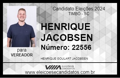 Candidato HENRIQUE JACOBSEN 2024 - TIMBÓ - Eleições