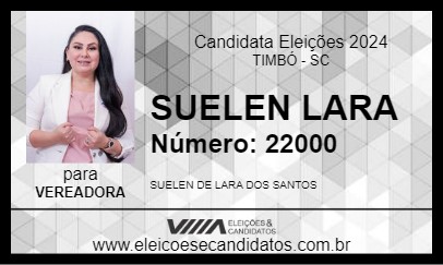 Candidato SUELEN LARA 2024 - TIMBÓ - Eleições