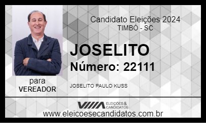 Candidato JOSELITO 2024 - TIMBÓ - Eleições