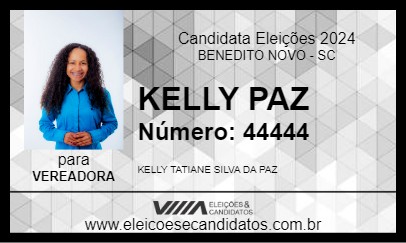 Candidato KELLY PAZ 2024 - BENEDITO NOVO - Eleições