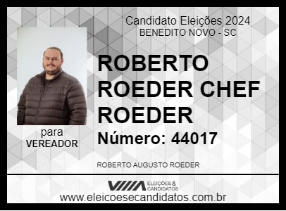 Candidato ROBERTO ROEDER CHEF ROEDER 2024 - BENEDITO NOVO - Eleições