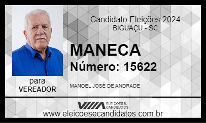 Candidato MANECA 2024 - BIGUAÇU - Eleições