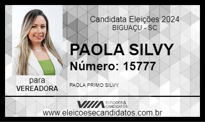 Candidato PAOLA SILVY 2024 - BIGUAÇU - Eleições