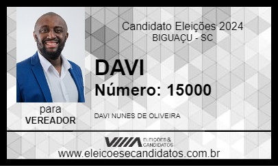 Candidato DAVI 2024 - BIGUAÇU - Eleições