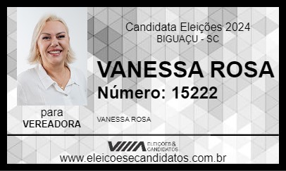 Candidato VANESSA ROSA 2024 - BIGUAÇU - Eleições