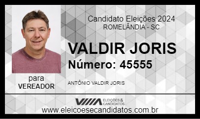 Candidato VALDIR JORIS 2024 - ROMELÂNDIA - Eleições