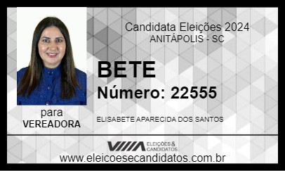 Candidato BETE 2024 - ANITÁPOLIS - Eleições