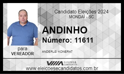 Candidato ANDINHO 2024 - MONDAÍ - Eleições