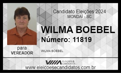 Candidato WILMA BOEBEL 2024 - MONDAÍ - Eleições