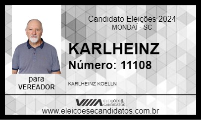 Candidato KARLHEINZ 2024 - MONDAÍ - Eleições