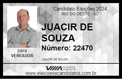 Candidato JUACIR DE SOUZA 2024 - RIO DO OESTE - Eleições