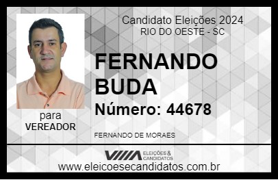 Candidato FERNANDO BUDA 2024 - RIO DO OESTE - Eleições