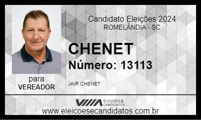 Candidato CHENET 2024 - ROMELÂNDIA - Eleições