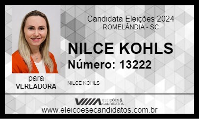 Candidato NILCE KOHLS 2024 - ROMELÂNDIA - Eleições