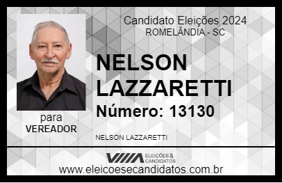 Candidato NELSON LAZZARETTI 2024 - ROMELÂNDIA - Eleições