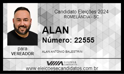 Candidato ALAN 2024 - ROMELÂNDIA - Eleições