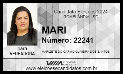 Candidato MARIZETE 2024 - ROMELÂNDIA - Eleições