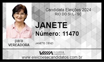 Candidato JANETE 2024 - RIO DO SUL - Eleições