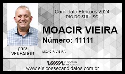 Candidato MOACIR VIEIRA 2024 - RIO DO SUL - Eleições