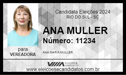 Candidato ANA MULLER 2024 - RIO DO SUL - Eleições