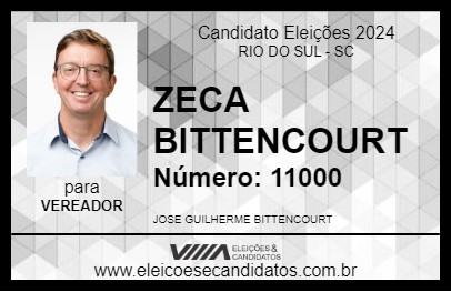 Candidato ZECA BITTENCOURT 2024 - RIO DO SUL - Eleições