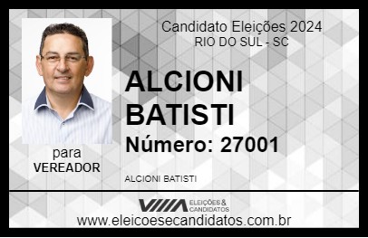 Candidato ALCIONI BATISTI 2024 - RIO DO SUL - Eleições