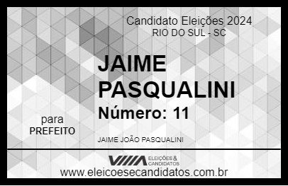 Candidato JAIME PASQUALINI 2024 - RIO DO SUL - Eleições