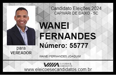 Candidato WANEI FERNANDES 2024 - CAPIVARI DE BAIXO - Eleições