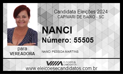 Candidato NANCI 2024 - CAPIVARI DE BAIXO - Eleições